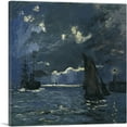 thumbnail image 1 of ARTCANVAS Seascape Night Effect 1866 Canvas Art Print by Claude Monet - Size: 36" x 36" (0.75" Deep), 1 of 9