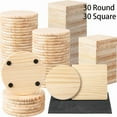 thumbnail image 5 of 30/60 Pcs Wood Coasters For Crafts, DIY Blank Coasters, Square/Round Non-Slip Carved Coasters, For Coffee, Home, Kitchen, Home Decoration, 5 of 10