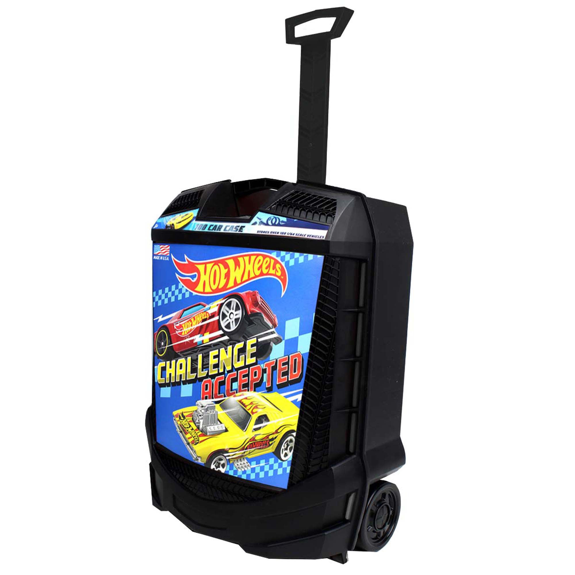 Hot Wheels 100 Car Carrying Case Matchbox Box Storage Kids Retractable Handle 
