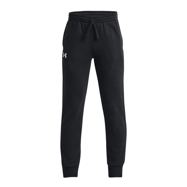 Forro polar Joggers Under Armour Rival para niños, color negro/blanco, talla XL