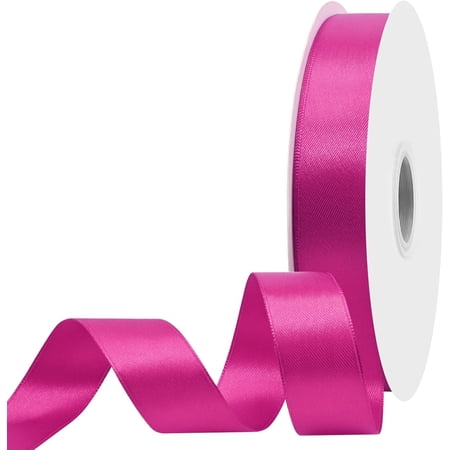 1 inch Wide 100 Yards Double Face Rose Red Satin Ribbon Fabric Ribbon for Gift Wrapping Weddings Decoration Bouquet Balloons Arts Craft Sewing Hair Bow Invitation