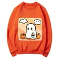 thumbnail image 5 of CLOISE Women Halloween Sweatshirts Fashion Ghost Graphic Pullover Sweatshirts Fall Long Sleeve Crew Neck Hoodies Shirts Comfy Tops Festival Party Outfits Orange M Treat, 5 of 5