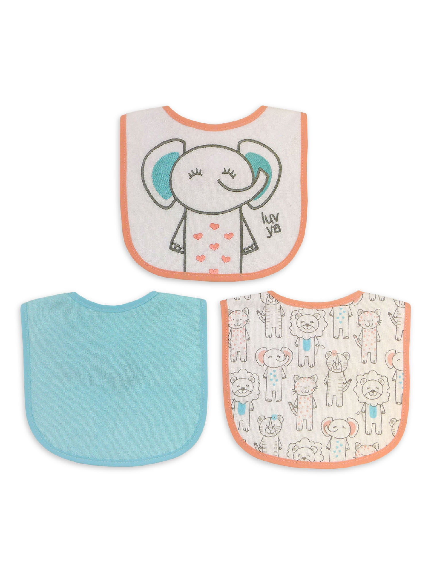 Parents Choice Baby Girls' 3 Pk. Bibs