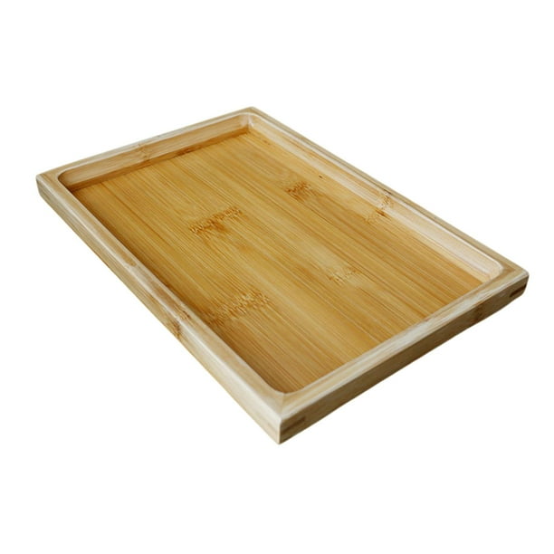 Bandeja rectangular de madera para servir, estilo vintage, multiusos, decorativa. 12.99x8.66x1.18 pulgadas