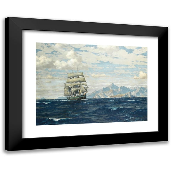 Michael Zeno Diemer 14x11 Black Modern Framed Museum Art Print Titled - Tall Ship off Crete