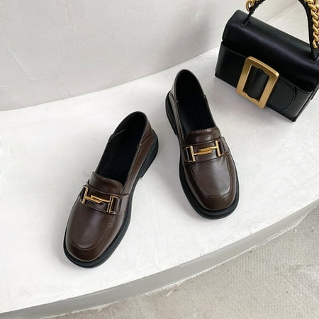 

Hawee Low Heel Buckle Thick Loafer School Shoes for Youth & Juniors