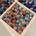 thumbnail image 4 of 50Pcs Crushed Ice Glass Beads with Hole Easy Threading For Jewelry Crafting Multicolored Clear Sparkling Beads, 4 of 9