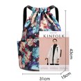thumbnail image 2 of Drasry Drawstring Backpack Resistant String Bag Swimming Gym Sports Bags(Peony flowers), 2 of 5