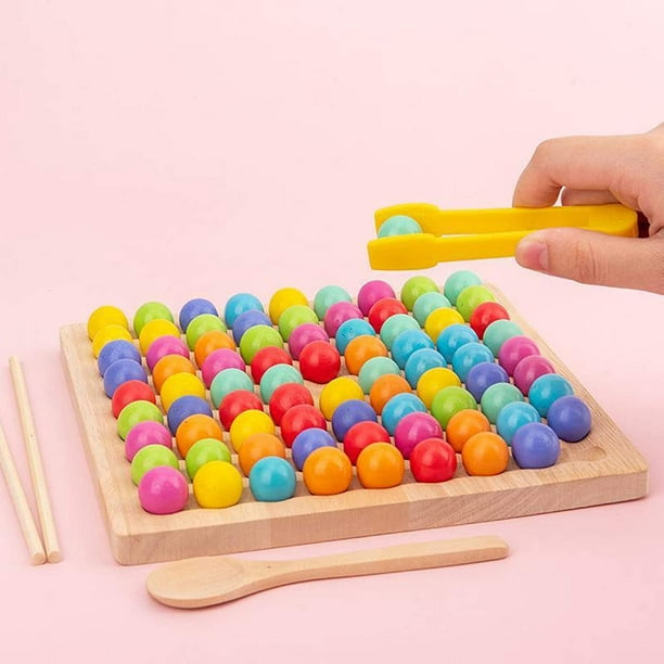 Clip en bois pour enfants jeu de perles jouet apprendre tout-petit