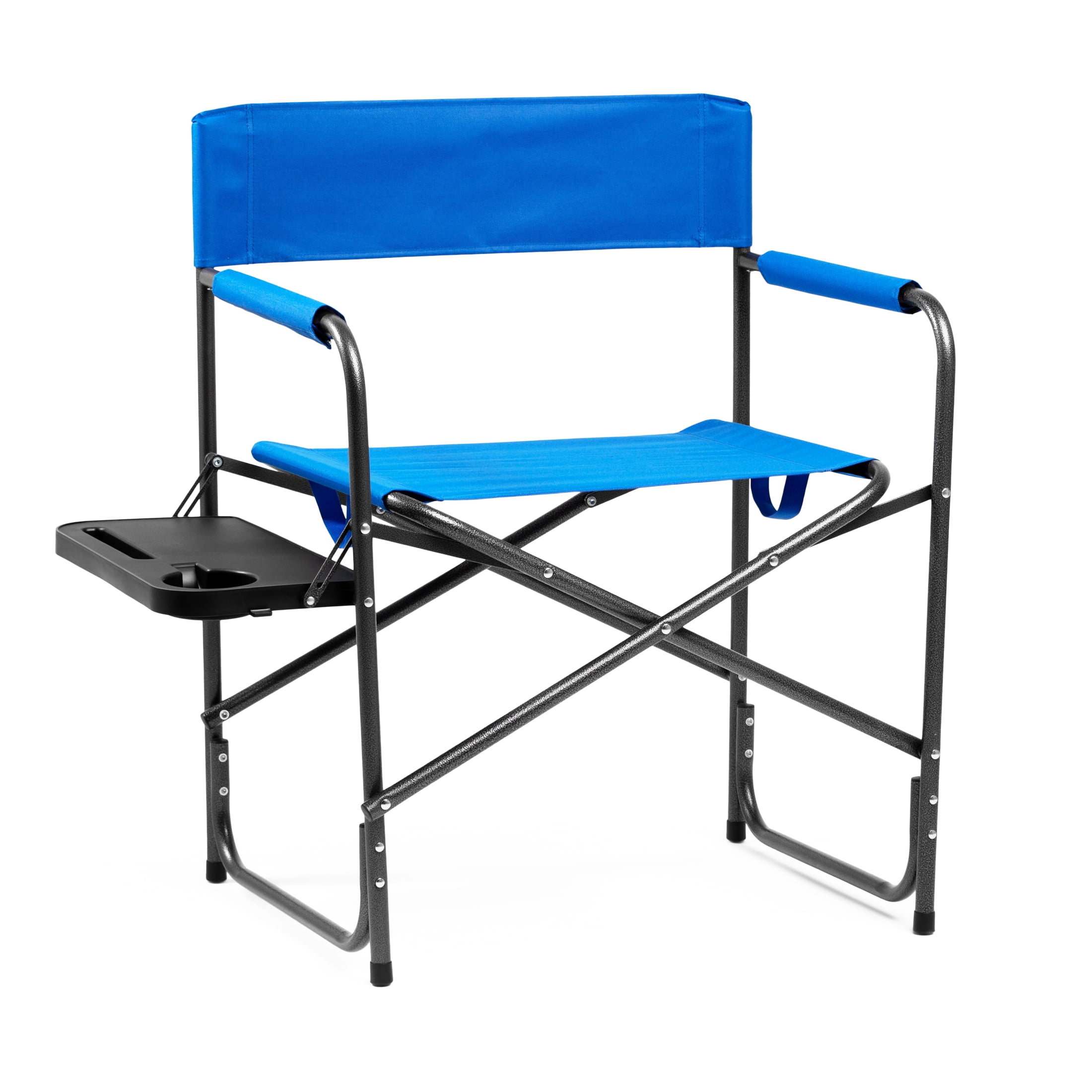 Ozark Trail Oversized Relax Plush Chair with Side Table, Blue