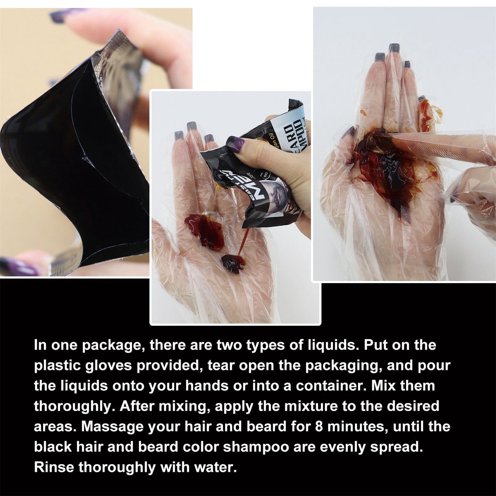 Men Beard Dye For Men With Brush Included For Easy Application With Aloe And Coconut Oil For Facial Hair