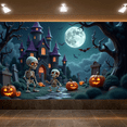 thumbnail image 5 of Skeleton Design Halloween Party Decoration Spooky Night Gothic Theme Graveyard Backdrop for Halloween Party Indoor Decoration Costume Party, 5 of 9
