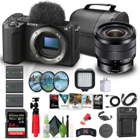 Sony Alpha ZV-E10 II Mirrorless Camera Body with E 10-18mm Lens   Extended Kit (International Model)