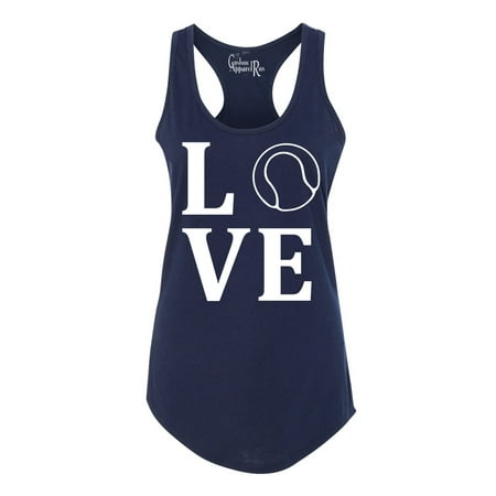 Womens Tennis Apparel - Love Tennis Sports Jersey Womens Racerback Tank Top