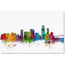 Trademark Fine Art "Corpus Christie Texas Skyline" Canvas Art by Michael Tompsett