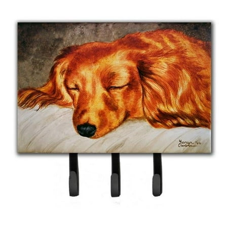 Red Longhaired Dachshund Leash or Key Holder