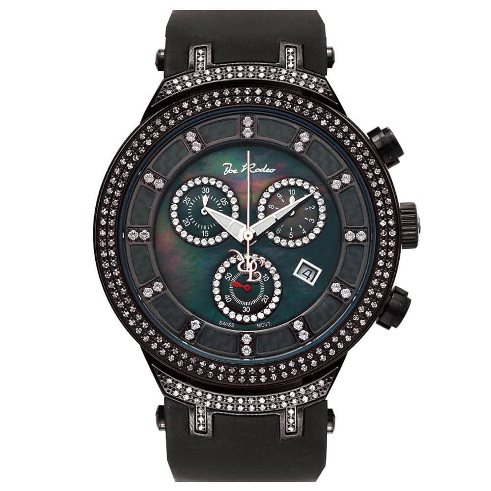 Joe Rodeo - Black Joe Rodeo Mens Diamond Watch Genuine Diamonds 2.2 ctw, 46 mm size case, Model