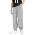 thumbnail image 2 of Kids Outdoor Hiking Pants Boys Girls Lightweight Breathable Casual Joggers Trousers for Boys Girls Daily School Wear Gray Pull on Trousers for Kids 4-5Y, 2 of 6
