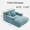 thumbnail image 5 of Homefun 61"Chenille Oversized Chaise Lounge Chair Indoor No Assembly Required Sofa Bed with side bag 3 Pillows, 5 of 8
