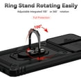 thumbnail image 4 of for Samsung Galaxy A53 5G Case, Soft TPU & Hard PC Anti-scratch Sliding Cover Full Protection Ring Stand Rotating Kickstand Holder Magnetic Shockproof Phone Case Cover for Galaxy A53 5G,Black, 4 of 8