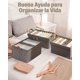 thumbnail image 5 of Juego de 3 Caja de Almacenamiento de Tela con Tapa, Organizadores de Armario y Cubos de Almacenaje Apilables y Abatibles con Asas y Ventana y Estructura Acero,Contenedor de Ropa para Ropa, 5 of 9