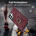 thumbnail image 2 of Funda de cuero estilo vintage para Samsung S22 Ultra con ranura para tarjetas, anillo giratorio de 360 grados, protección para la cámara, protección en las 4 esquinas, gran robustez., 2 of 5