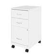 thumbnail image 3 of Pemberly Row 18" 3-Drawer Modern Metal Mobile Organizer File Cabinet in White, 3 of 14