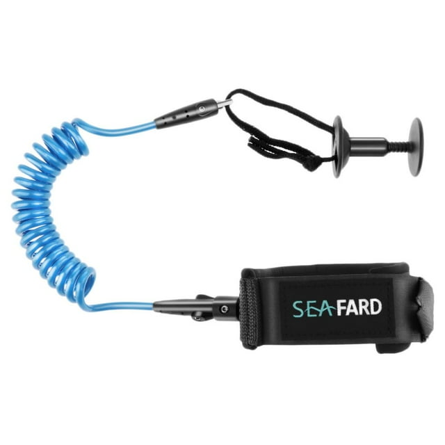 jinwen 5' Leash with Double Stainless Steel Swivels And Leash Plug for ,Surfboard And Blue