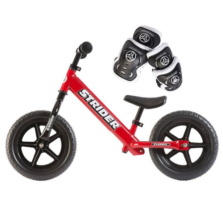 Strider 12 Classic Balance Learning Bike w/ Protection Elbow and Knee Pad