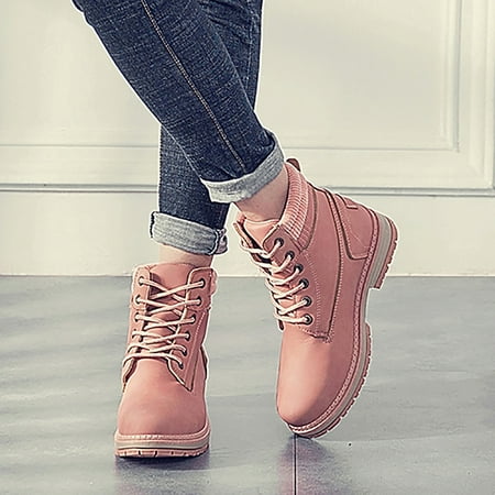 

ertutuyi women s winter boots winter shoes women s short shaft boots women warm ankle boots shoes leather snow boots pink 39