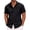 Black, variant on HomeDM Mens Short Sleeve Shirts Casual Button Down Solid Color Dress Collared Shirt with Pocket, Army Green, Size L