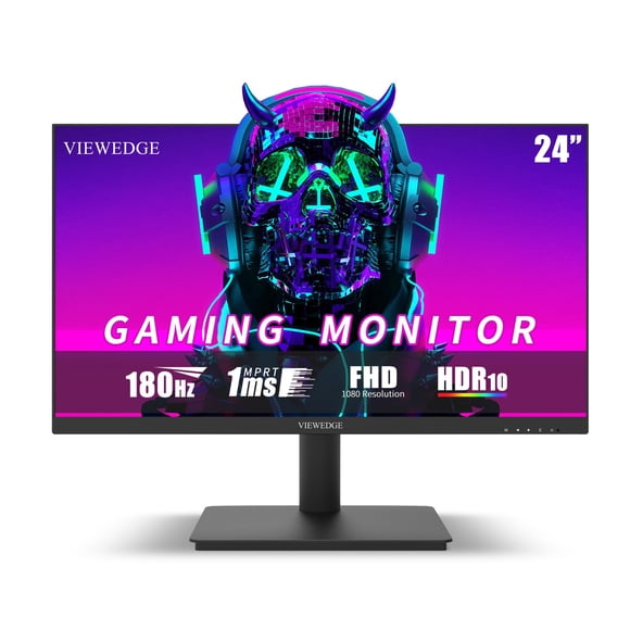 Viewedge 24 Inch Gaming Monitor with 180Hz, VA 1ms, FHD 1080p and HDR 10 PC Computer Monitor with 100% sRGB, Bluelight Filter, 2 HDMI & 1 DP Port, Su