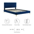 thumbnail image 6 of Modway Leah Chevron Tufted Performance Velvet Queen Platform Bed in Navy, 6 of 8