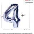 thumbnail image 2 of 40 Inch Silver Numbers 0-9 Birthday Party Decorations Helium Foil Mylar Number Balloon Digital 4, 2 of 4