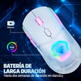 thumbnail image 3 of GAME FACTOR MOW700-WH Mouse Gamer Inalámbrico - Sensor Pixart 3395, 26000 dpi, RGB, Bluetooth/2.4GHz, 3 Carcasas, Batería 600mAh, 20M Clics, Ideal para PC Gaming Color Blanco, 3 of 5