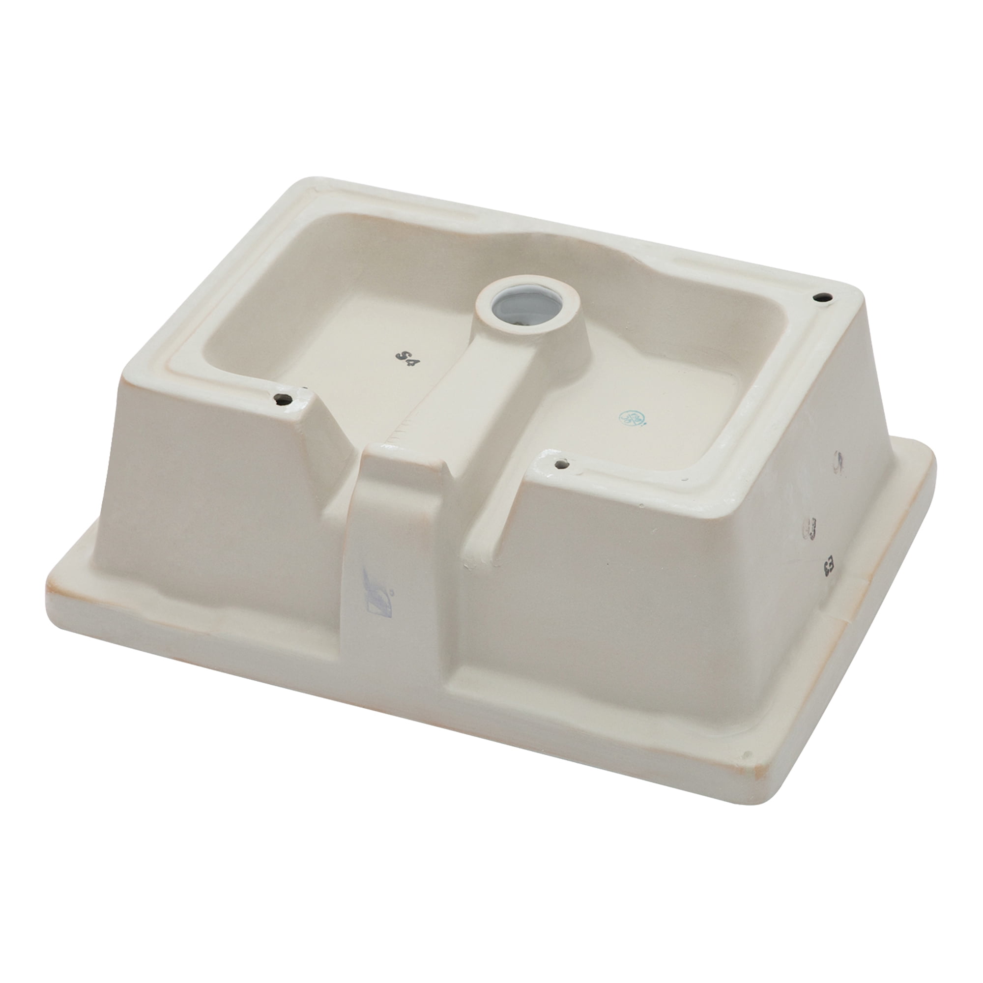 19.5"x14" White Ceramic Rectangular Undermount Bathroom Sink with Overflow