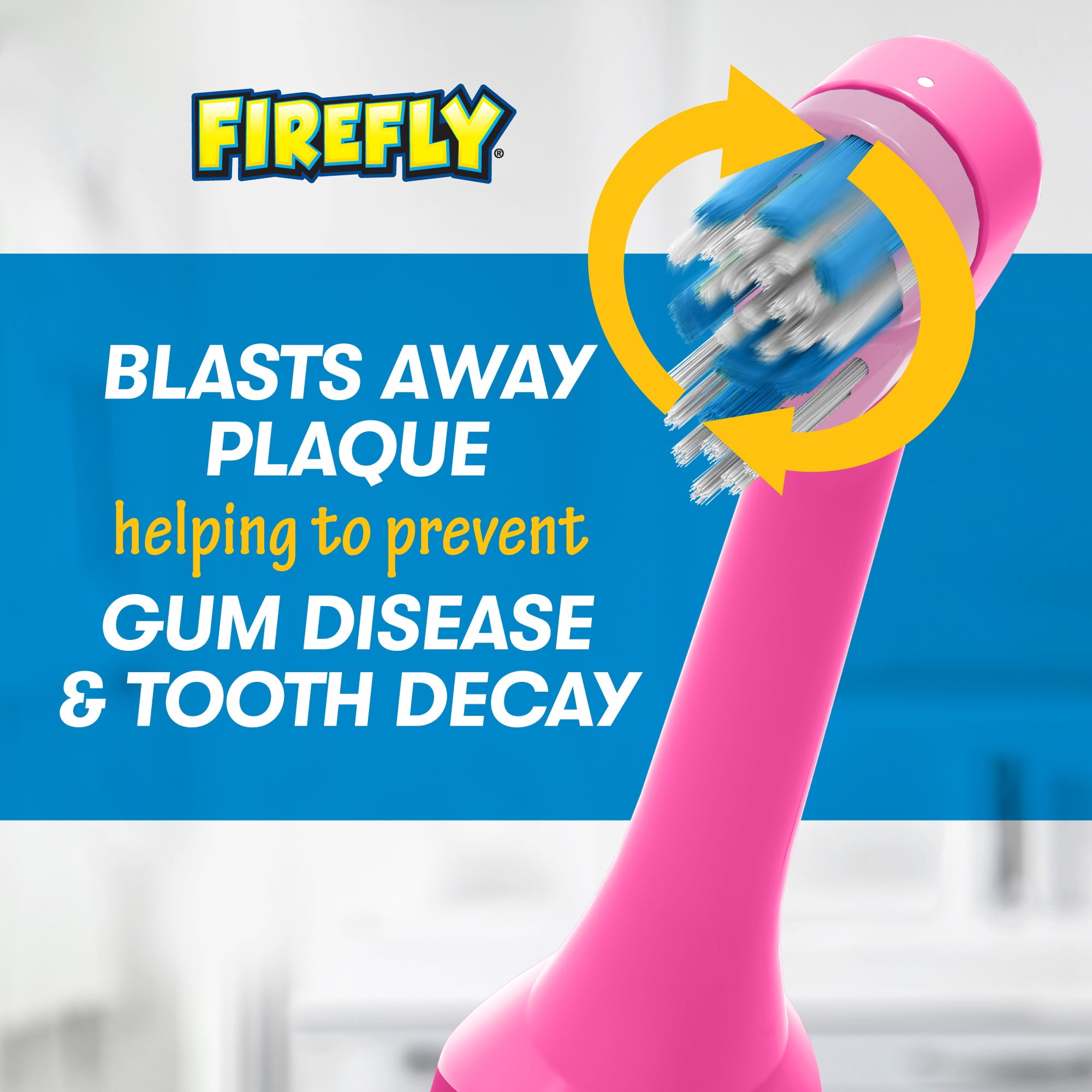 Firefly Clean N' Protect Barbie Toothbrush with Antibacterial Cover, Soft Bristles,  Battery Included, Ages 3+, 1 Count