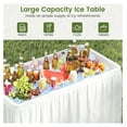 thumbnail image 5 of Folding Ice Cooler Table, 4 FT Portable Ice Table with Drain, Matching Skirt & Foldable Bucket, Buffet Beverage Server for Party, Picnic, Camping$$Garden & Patio, 5 of 9