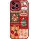 thumbnail image 1 of Funda navideña compatible con iPhone 14, diseño de hombrecito de jengibre rojo con diseño de árbol de Navidad, ideal para mujeres y niñas., 1 of 6