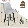 Counter Height Swivel Bar Stool, 24" Upholstered Fabric Barstools Set