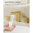 thumbnail image 3 of Brushed Gold Bathroom Sink Faucets 3 Hole Widespread, 2 Handles Bathroom Faucet with Pop-up Drain and Flexible Hot and Cold Water Hoses, Suitable for Vanity RV Restroom, 3 of 10