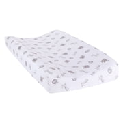 Trend Lab Gray and White Safari Chevron Animals Changing Pad Cover