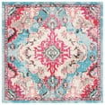 thumbnail image 6 of SAFAVIEH Madison Elinor Traditional Distressed Area Rug, Light Blue/Fuchsia, 3' x 5', 6 of 9