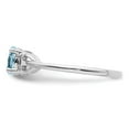 thumbnail image 3 of 925 Sterling Silver Polished Light Swiss Blue Topaz Ring Size 10 2mm Wide -  Jewelry Gift for Mom, 3 of 5