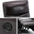 thumbnail image 4 of hzlagm Genuine Leather Recliner Chair with Vibration Massage and USB Charge Port Adjustable Backrest and Footrest for Living Room Home Theater - Brown, 4 of 6