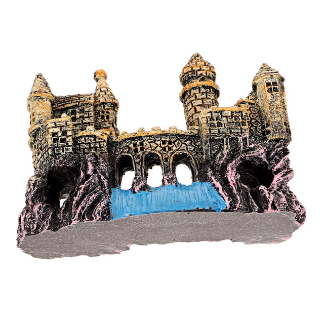 ADDHAT Castillo Decorativo Para Acuario En Resina Multicolor Duradera