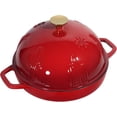 thumbnail image 3 of Flavehc Bread Oven Cast Iron Bread Dutch Oven with Cloche Lid for Bread Baking Red Enameled Cast Iron Bread Oven with Dome Lid for Sourdough, 3 of 6