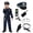 W16001-Blue, variant on Marendyee Police Costume For Kids Cop Uniform Pretend Play for Boys With Hat & Accessories Dress Up Career Day Halloween Toddler 6T 5-6Yreas