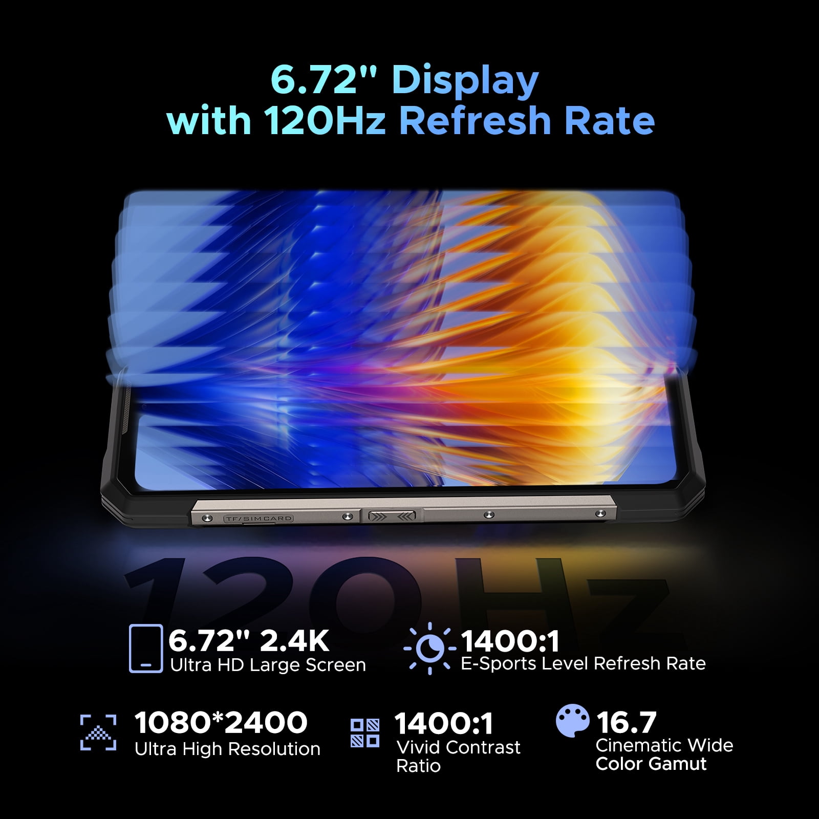 DOOGEE S200 Rugged Phone 5G Unlocked, 32GB+256GB, 1.32" Rear Screen, 10100 mAh Battery, Android 14, 100MP+20MP Night Vision Camera, 6.72", 120Hz, NFC, 5G Dual SIM, ATT, Verizon