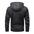 thumbnail image 3 of Dpytoraw Men's Fall & Winter Letter Print Mock Neck Zip Up Jacket Casual Solid Regular Fit Long Sleeve Jackets With Pockets, 3 of 4